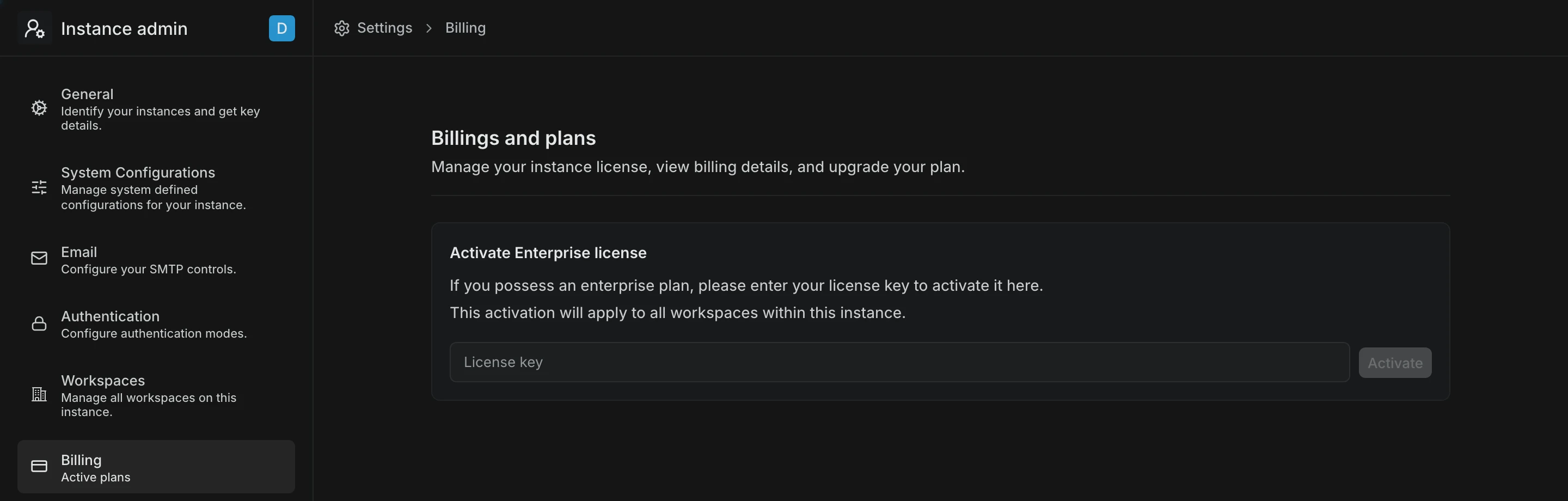 Billing in God mode before activation