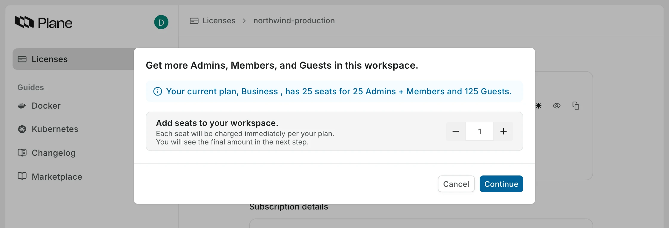 Adding seats to a license in the Prime portal