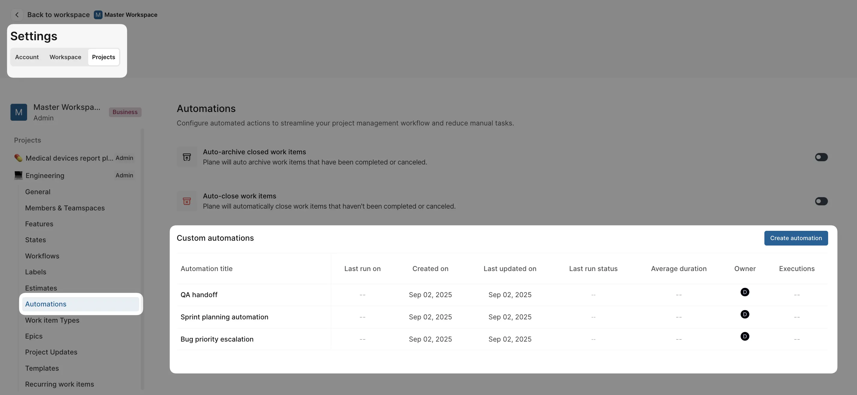 Create automations