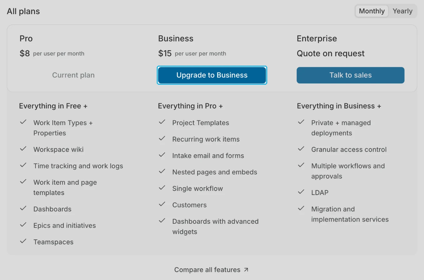 Upgrade to Business