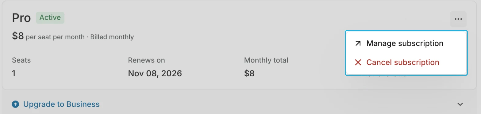 Cancel subscription