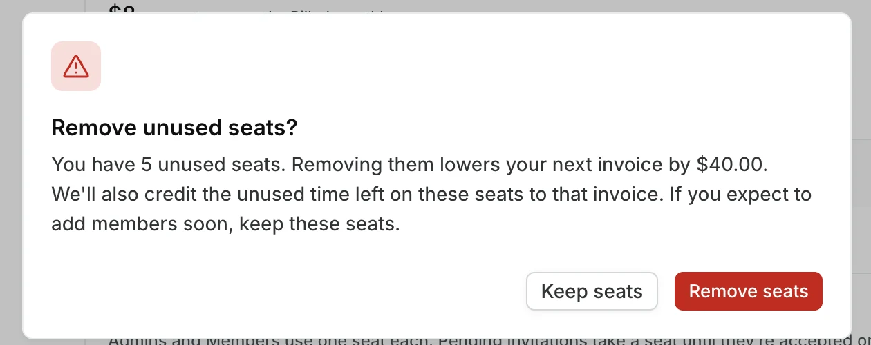 Remove unused seats?