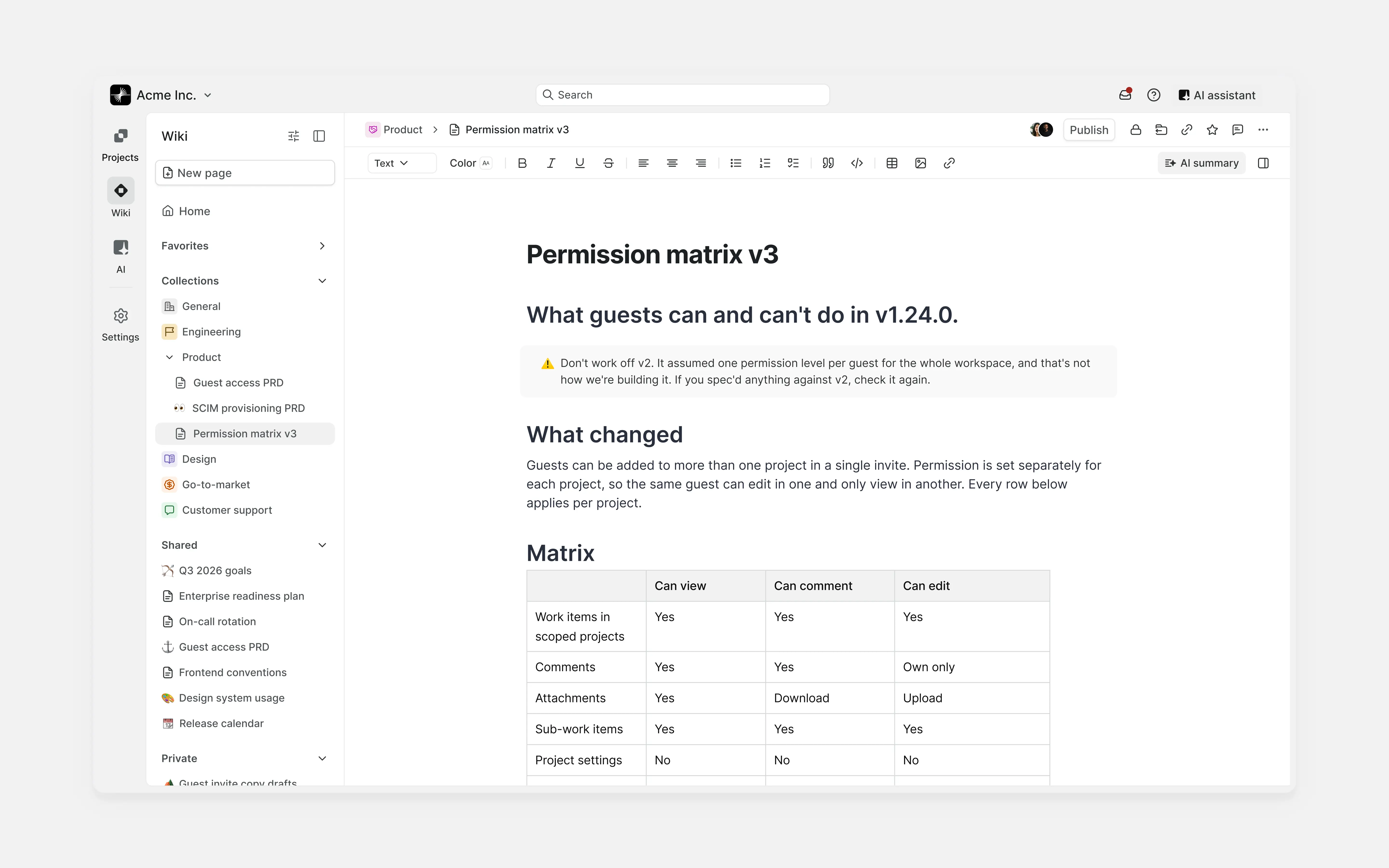Organization wiki
