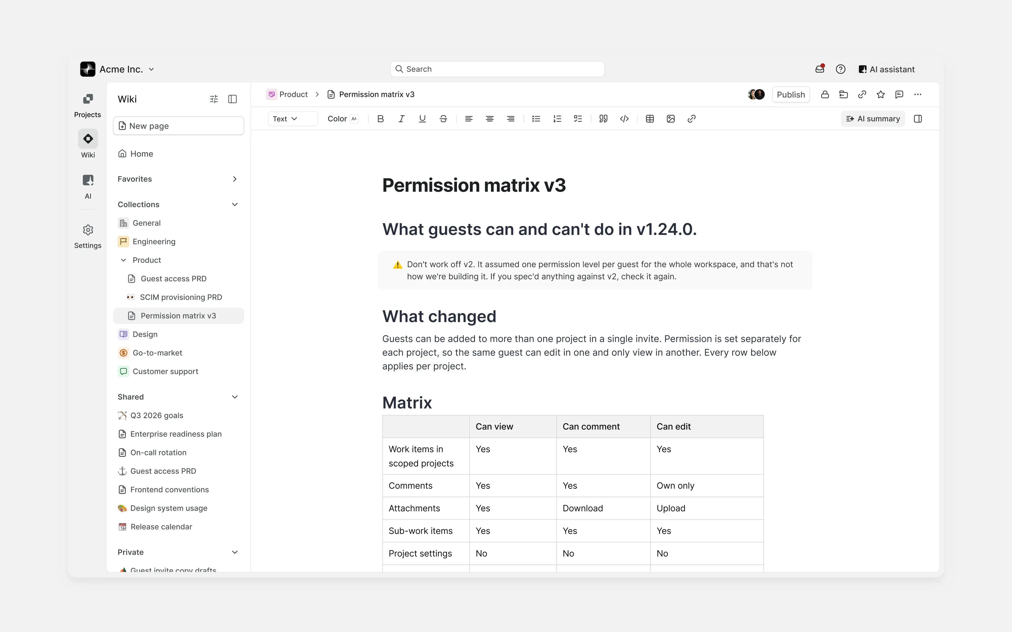 Workspace Wiki