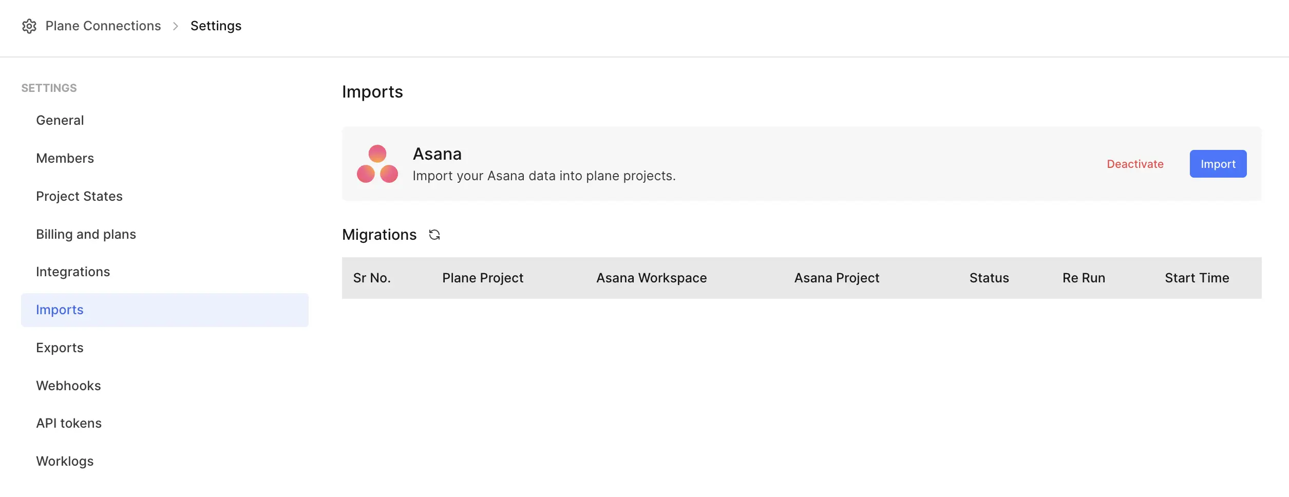 Import Asana