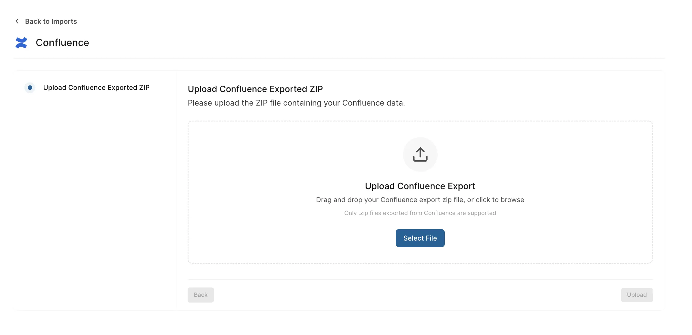 Upload confluence file