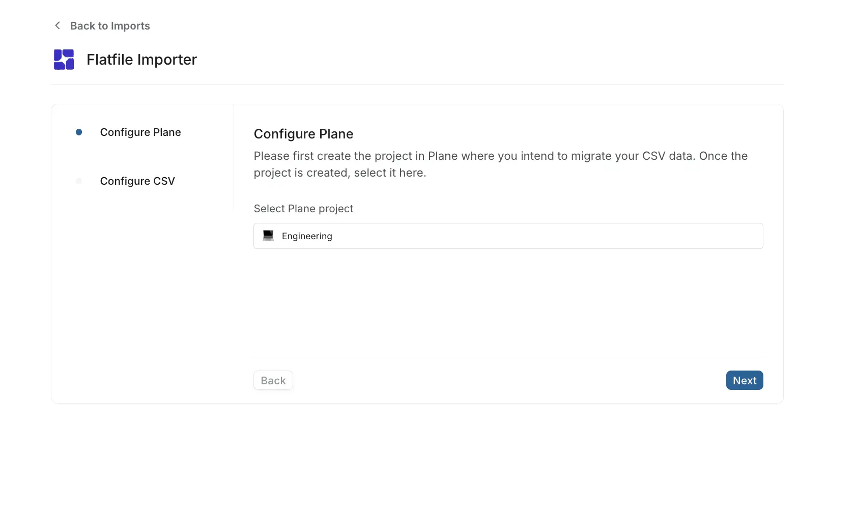 Configure Plane project