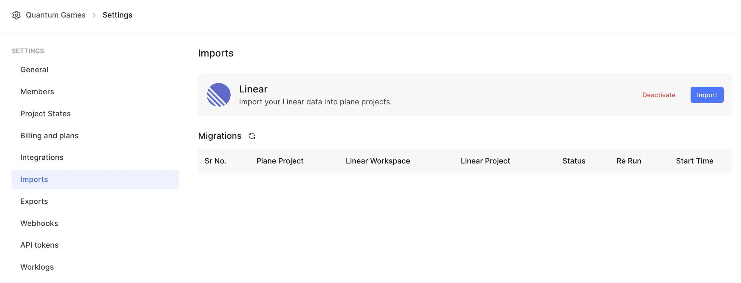 Import Linear data