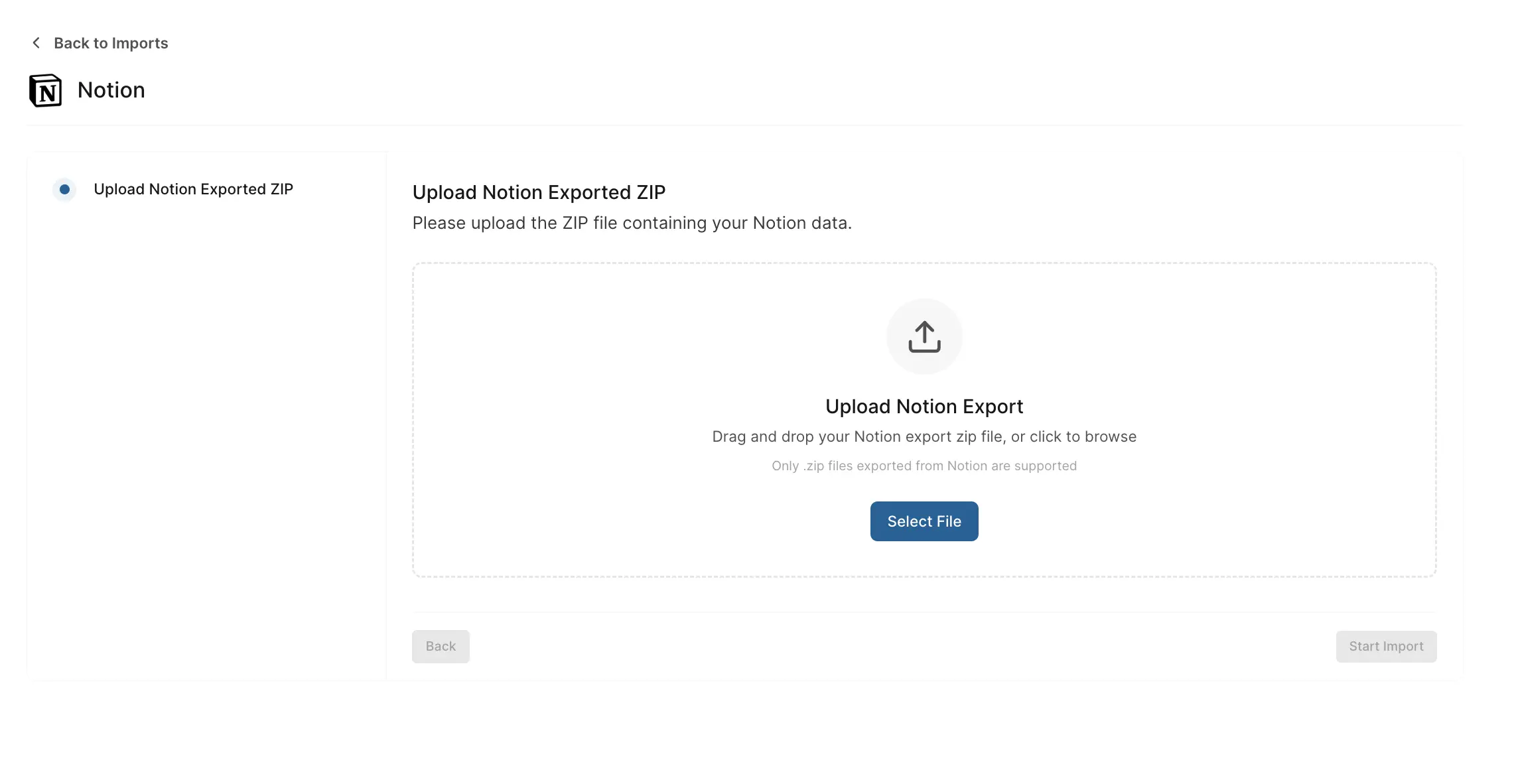 Upload notion file