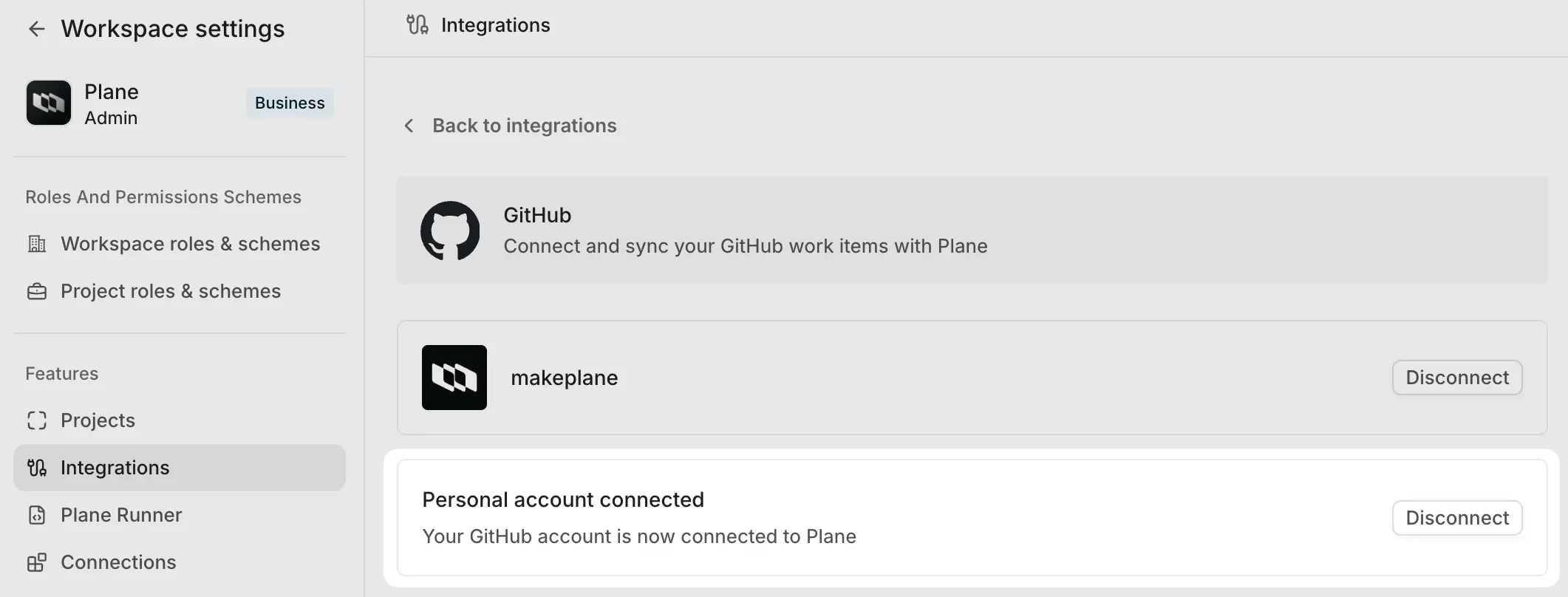 Connect personal account