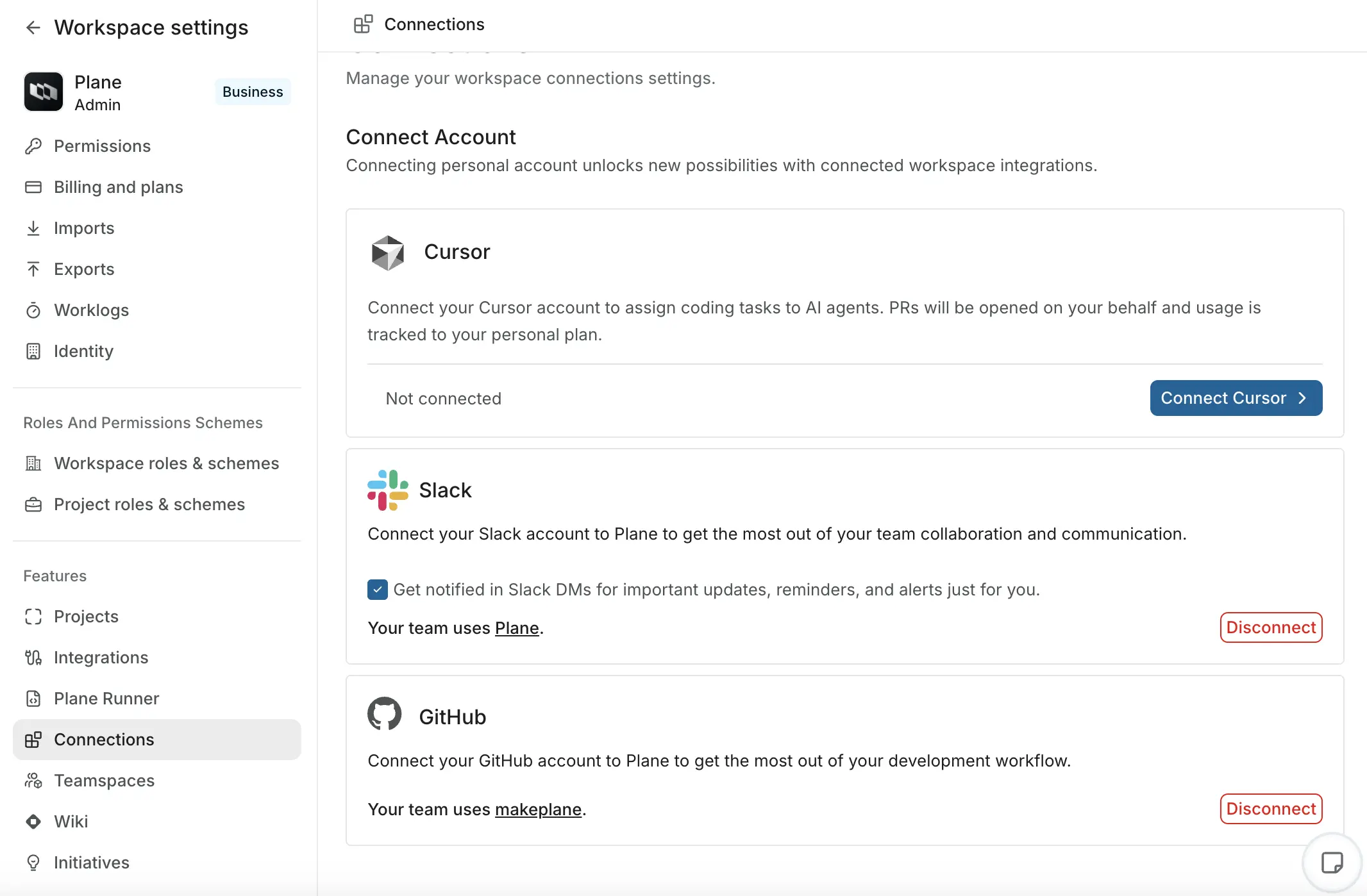 Connect member personal account