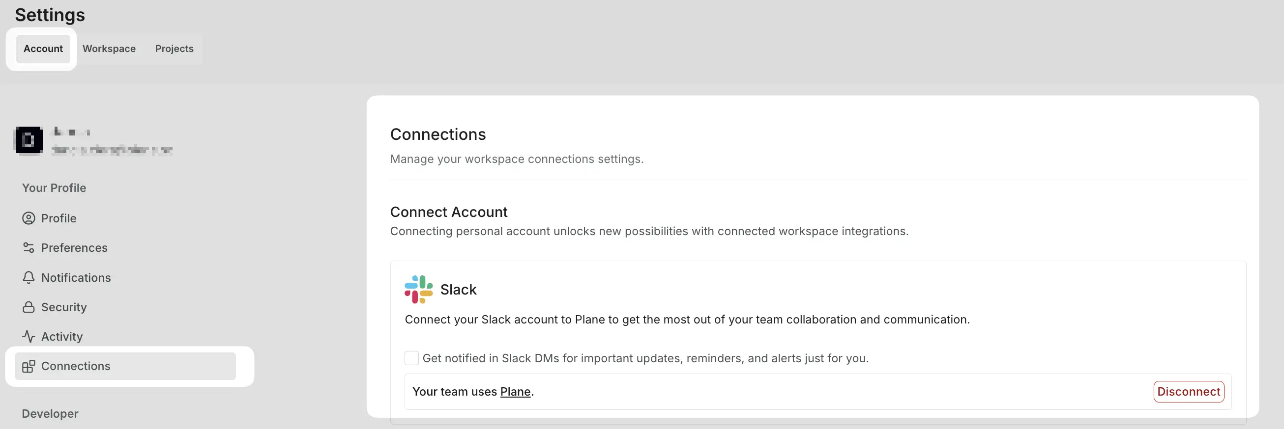 Connect personal account member
