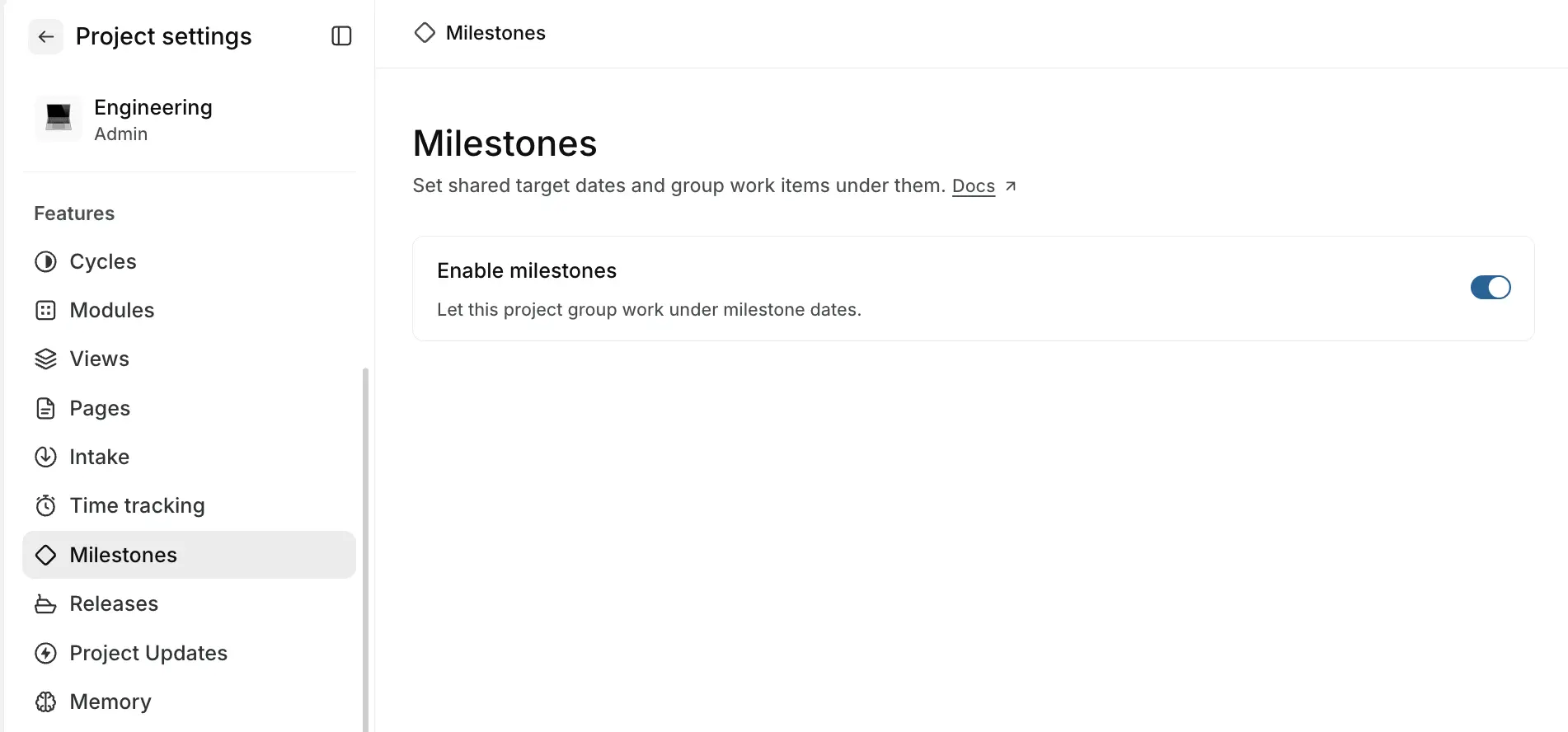 Enable Milestones