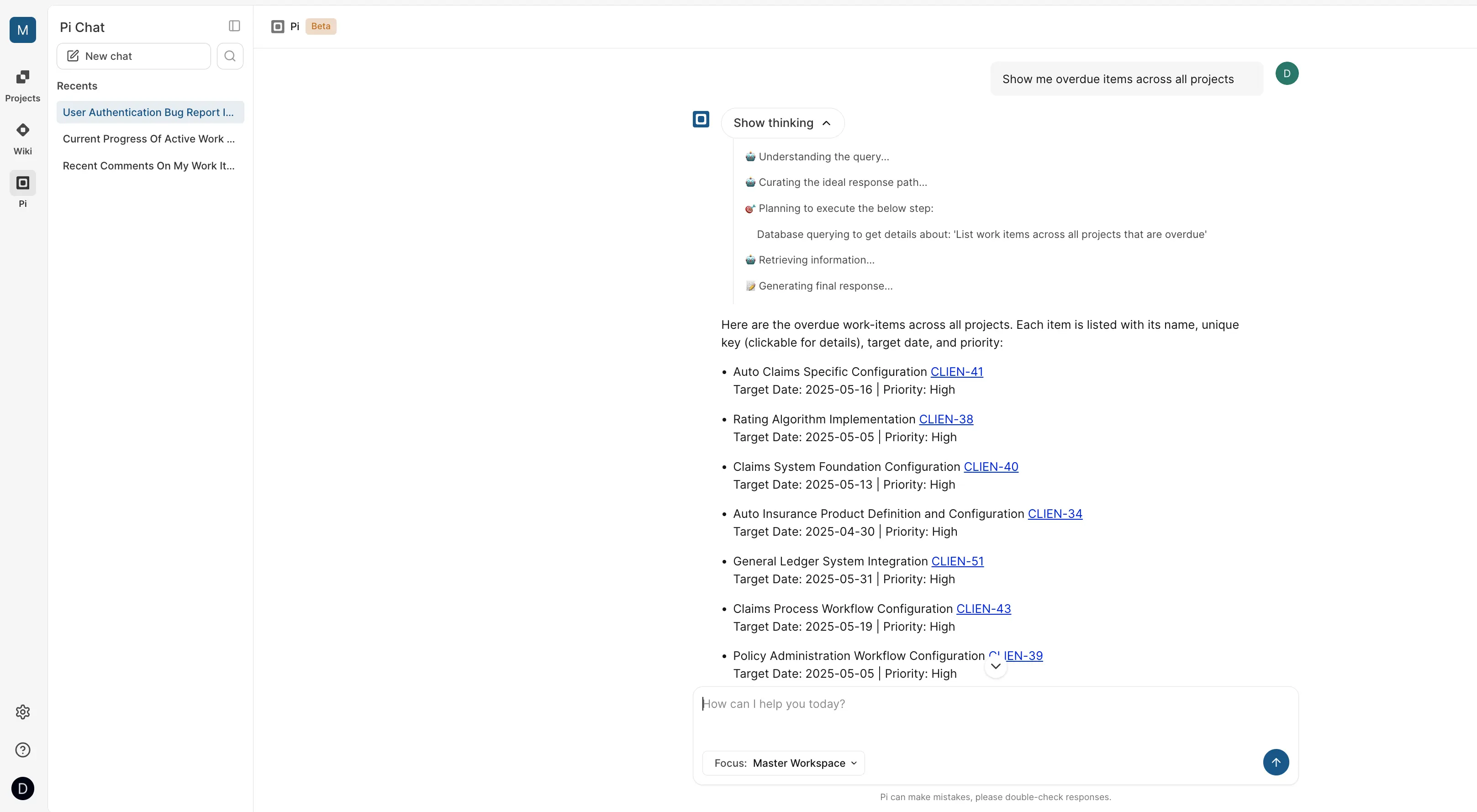 Pi chat sidebar