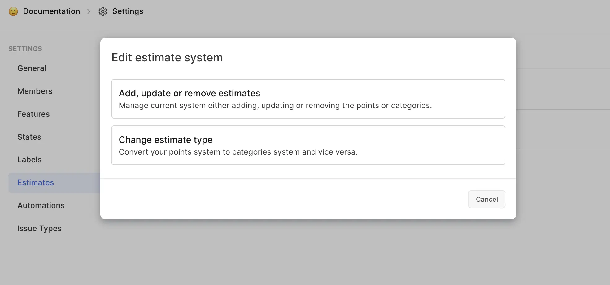 Edit estimate system