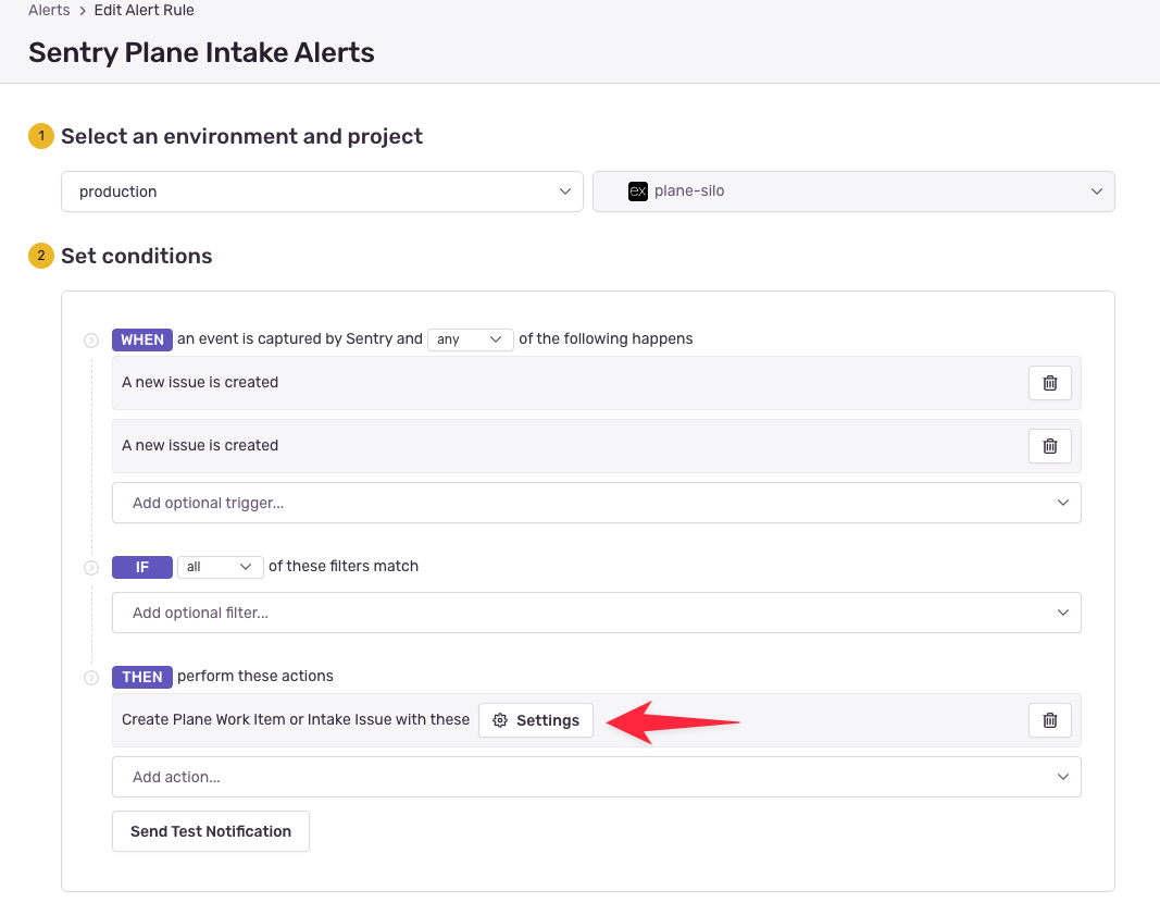 Sentry Alert Setup