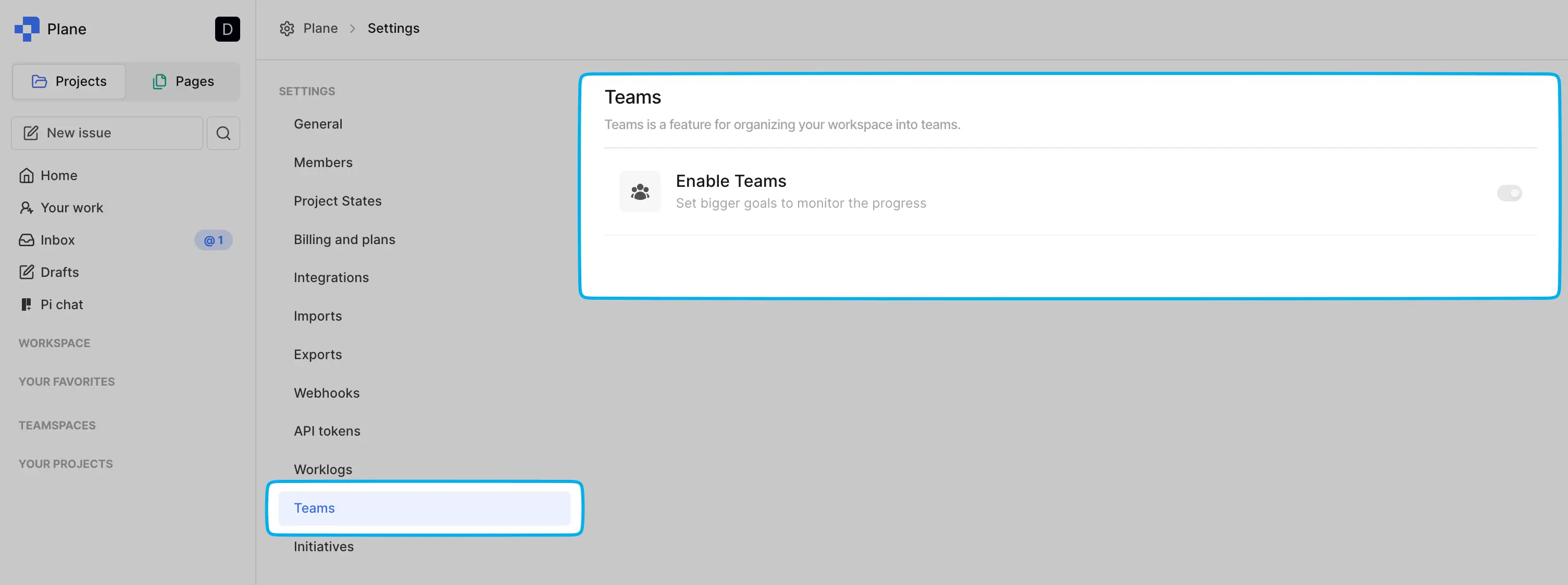 Enable Teams