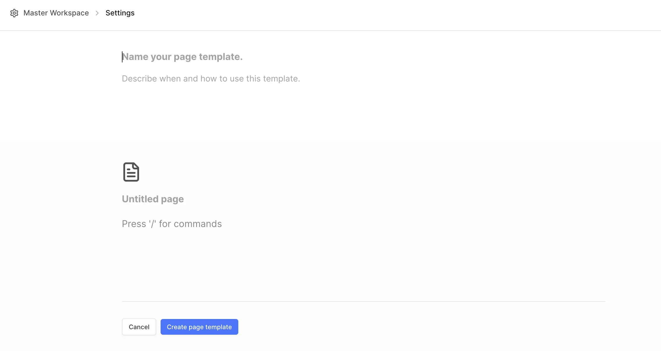 Page template details