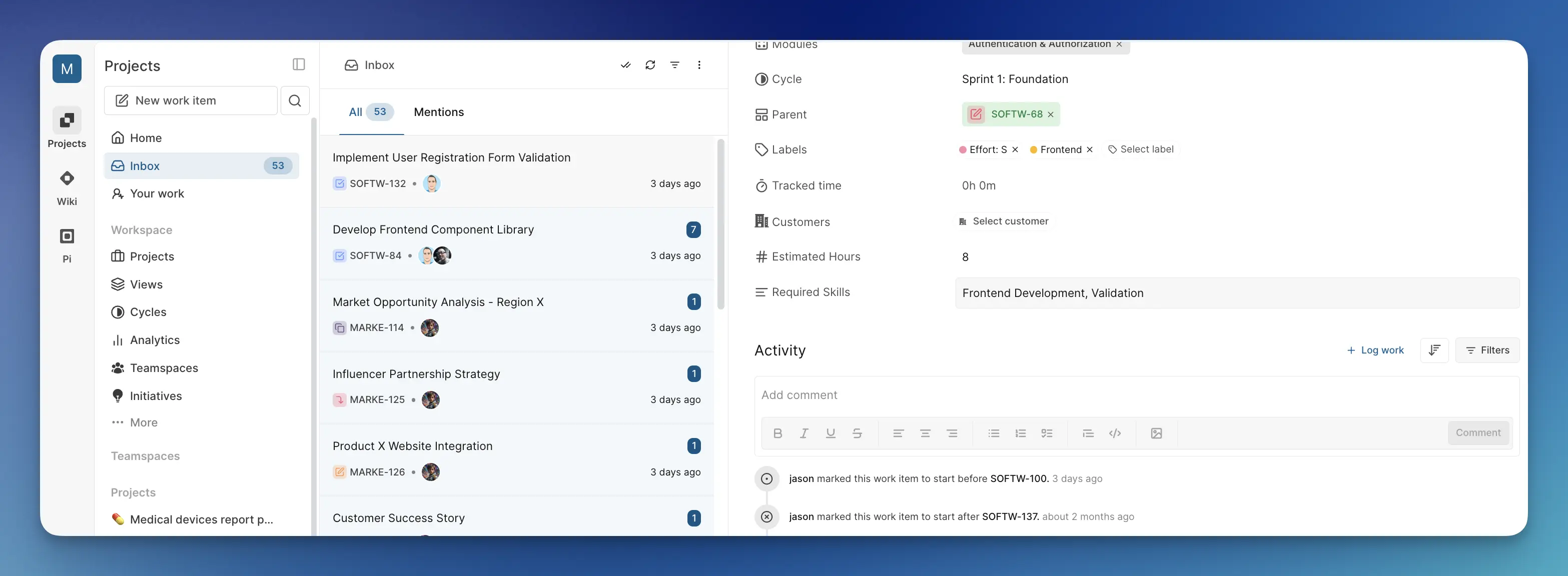 Inbox overview