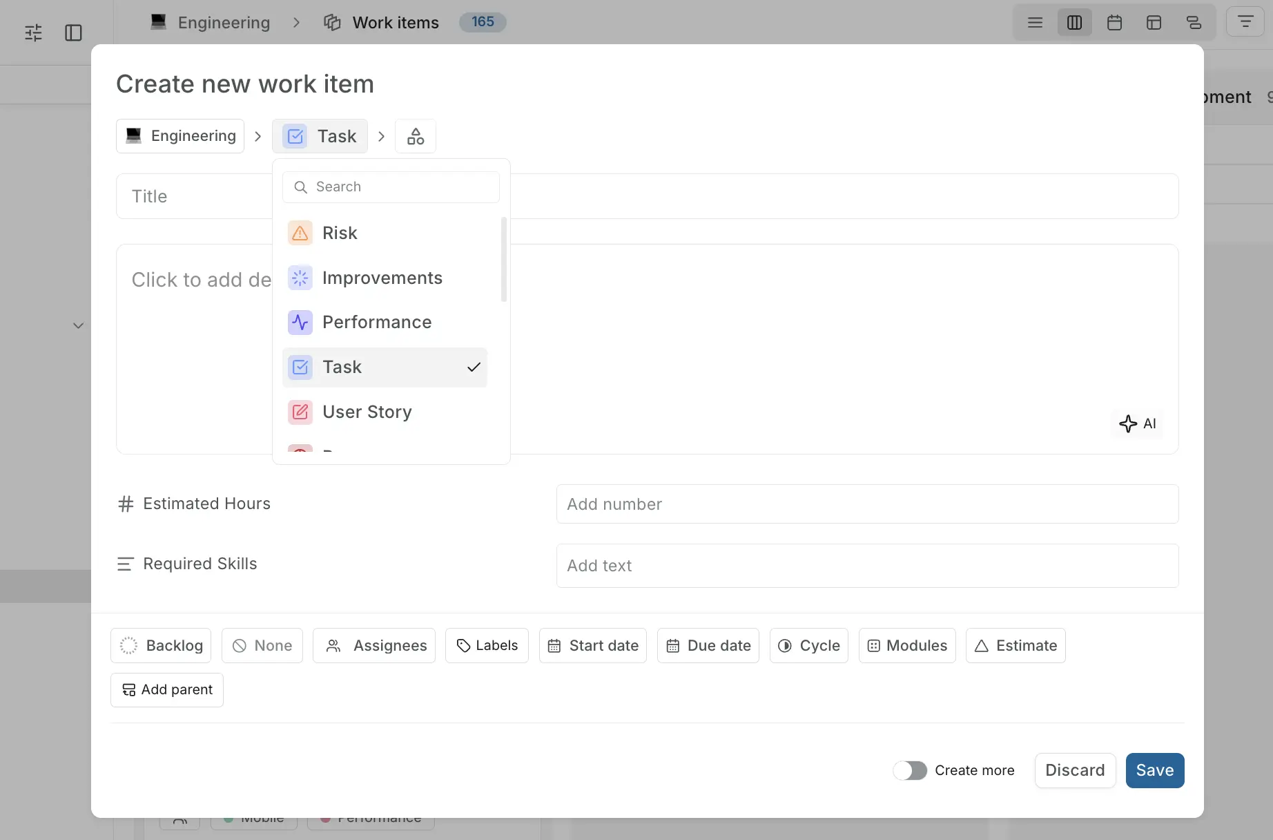 Use work item types