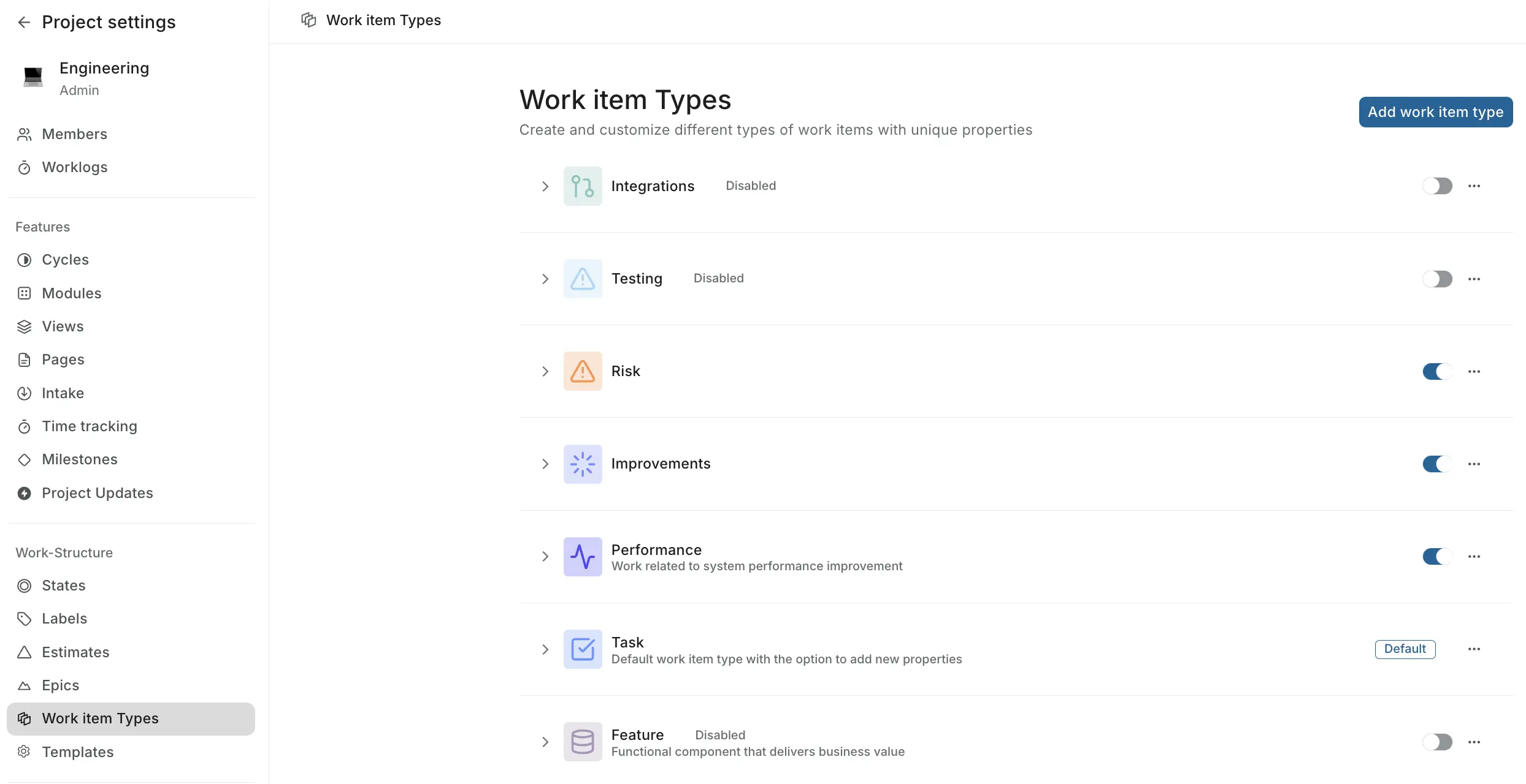 Work item types