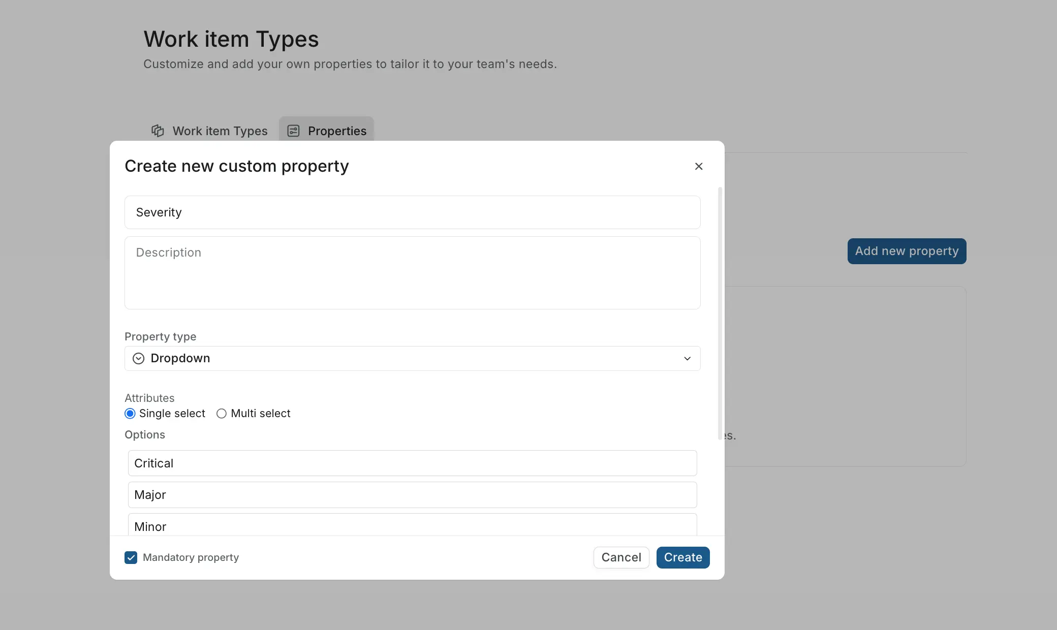 Create custom property