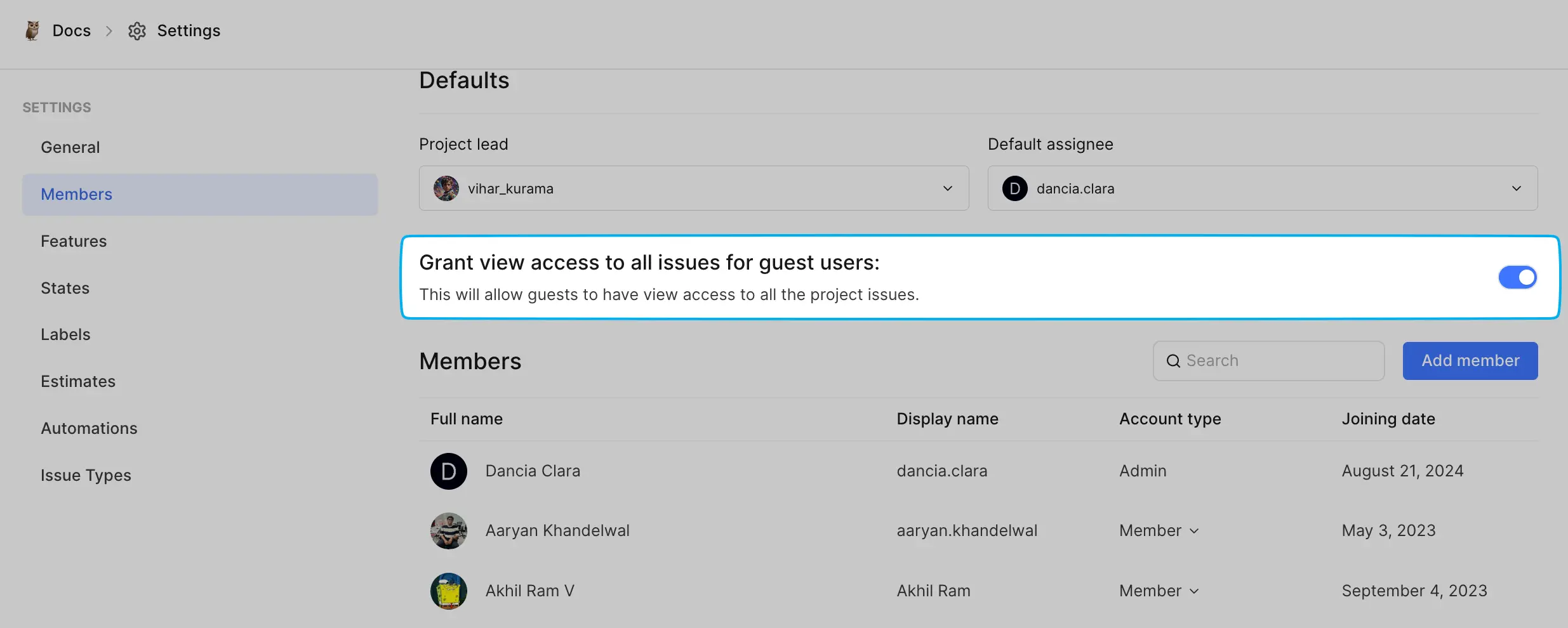 Grant guest users view access